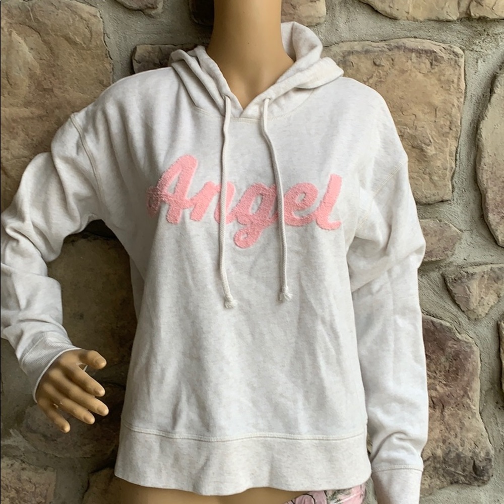 VICTORIA'S SECRET | Cream & Pink Angel Hoodie